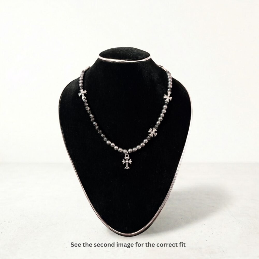 Silver Skull Beaded Necklace