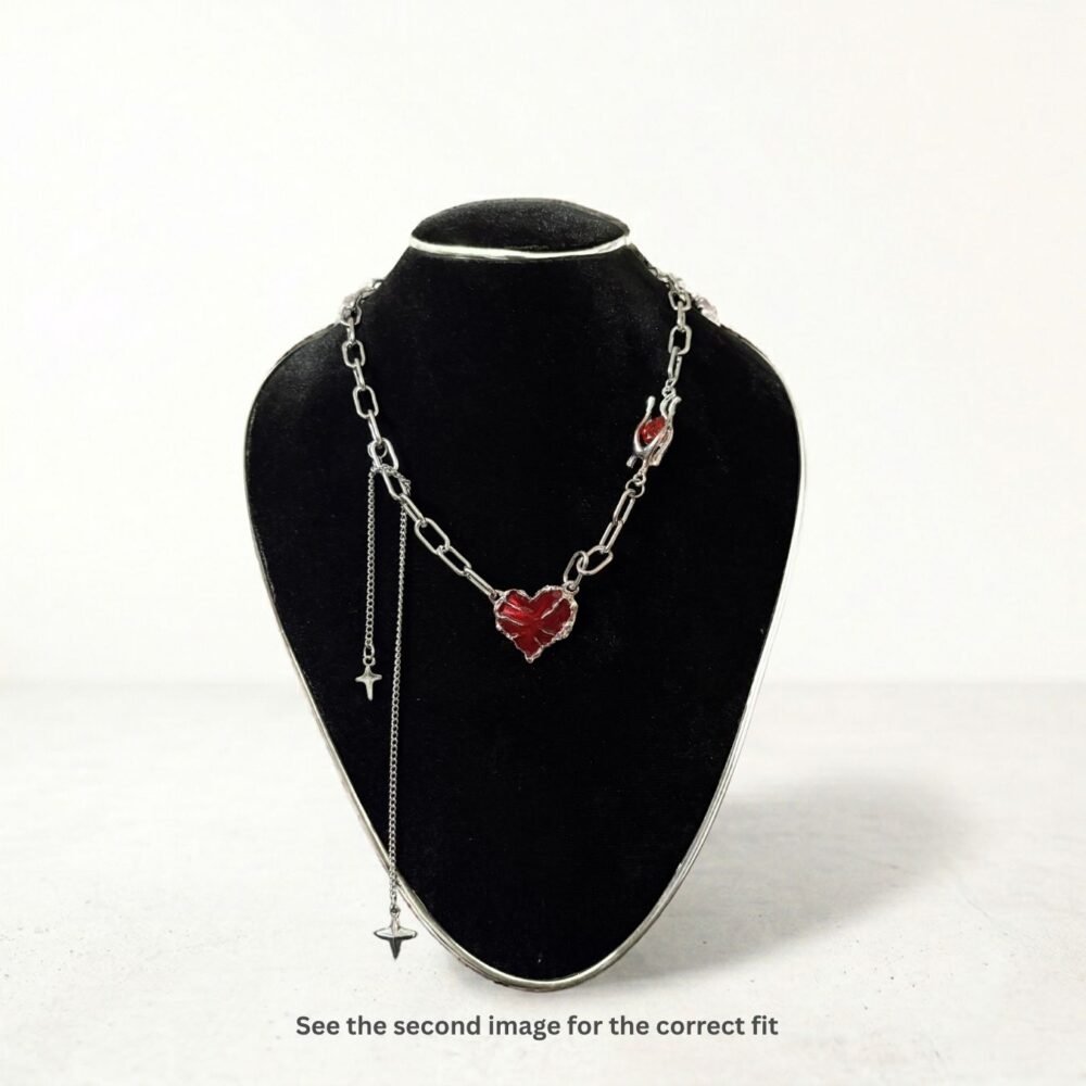Crimson Heart Charm Necklace